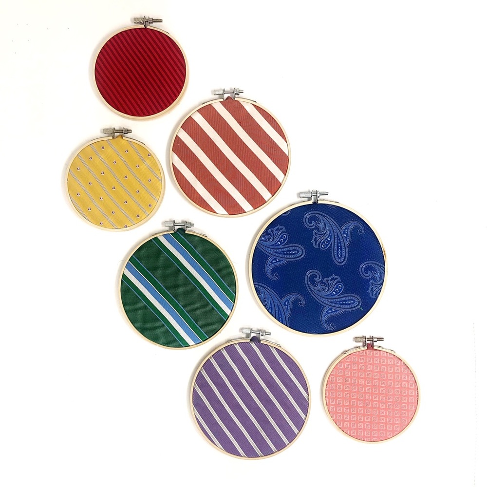 Necktie gallery wall hanging set, rainbow colorful